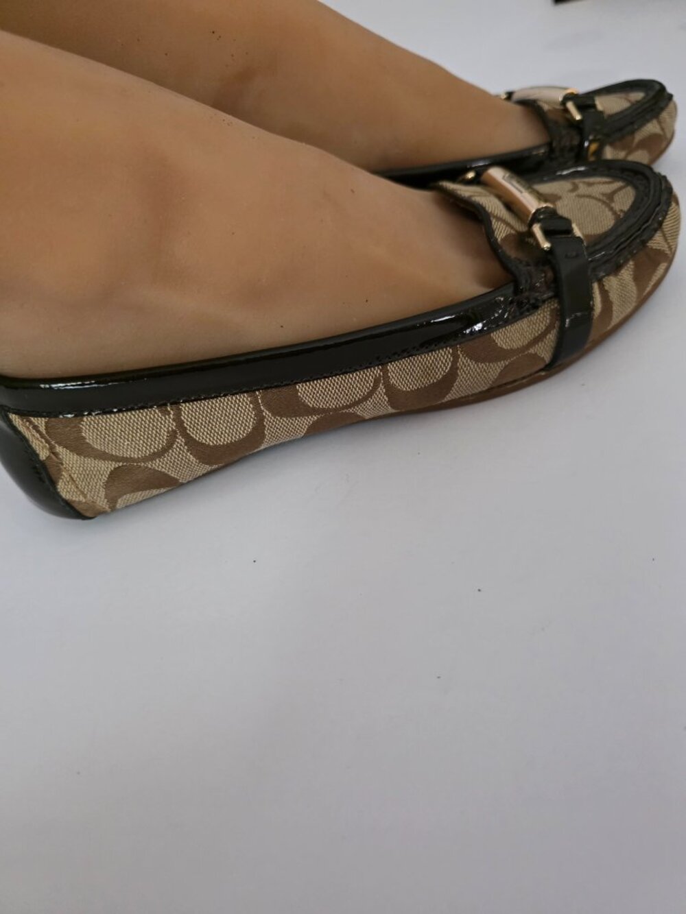 Coach Freida Flats with Gold Accents, Size 7 - Picture 10 of 11